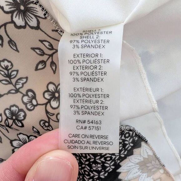 NWOT Calvin Klein Suit Separates sleeveless flowy blouse floral patchwork - Picture 11 of 13